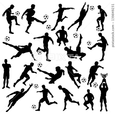 Silhouettes Soccer Players Silhouettes Soccer Players 139849231