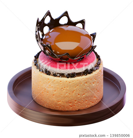 3d render. mini tart cake. 3d Illustration 139850006