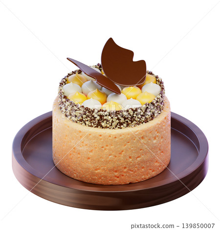 3d render. mini tart cake. 3d Illustration 139850007