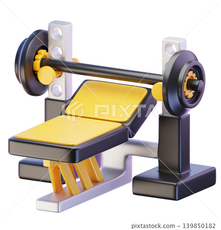 Bench press 3d render icon Bench press 3d render icon 139850182