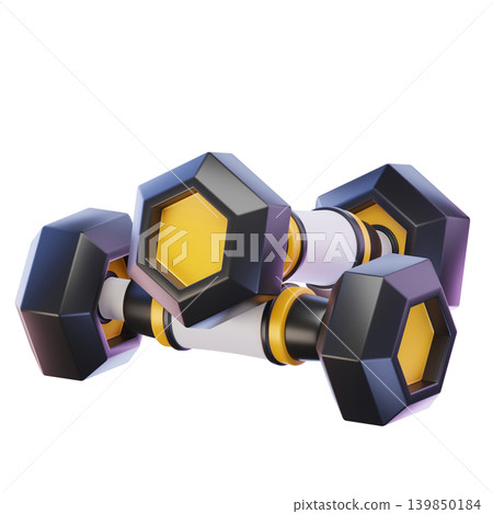 dumbbell 3d render icon dumbbell 3d render icon 139850184