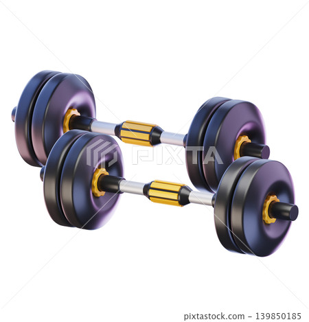 barbell 3d render icon barbell 3d render icon 139850185