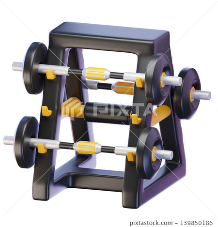 barbell rack 3d render icon barbell rack 3d render icon 139850186