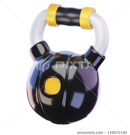 Kettlebell 3D render icon Kettlebell 3D render icon 139850190
