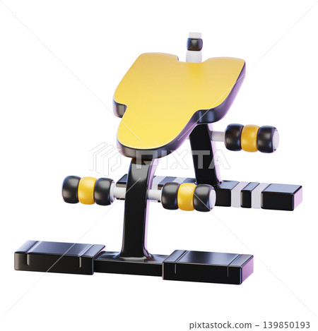 sit up bench 3D render Icon 139850193