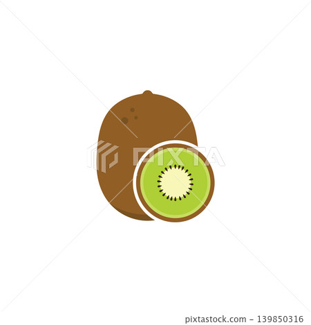 Minimalist Kiwi Fruit Logo Design Minimalist Kiwi Fruit Logo Design 139850316