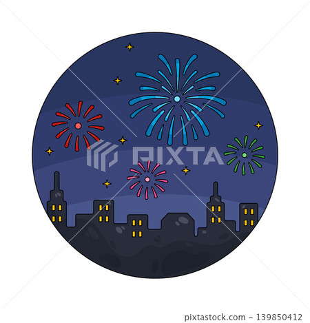 Illustration of fireworks Illustration of fireworks 139850412