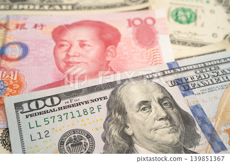 China yuan banknote money, investment economy business and banking. 139851367