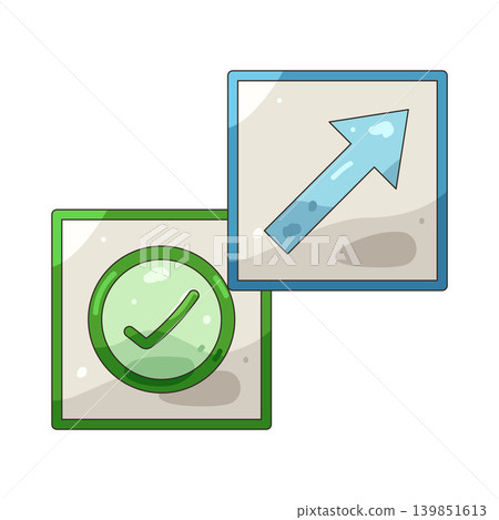 Illustration of checkmark and arrow Illustration of checkmark and arrow 139851613