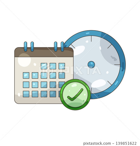 Illustration of calendar with checkmark Illustration of calendar with checkmark 139851622