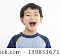 Excited and Happy Little boy face isolated on white 139851671
