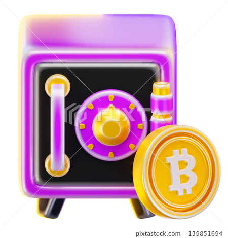 bitcoin locker 3d render icon bitcoin locker 3d render icon 139851694