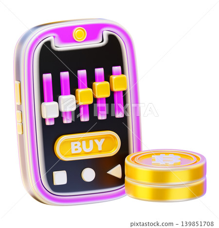 buy bitcoin online trading 3d render icon buy bitcoin online trading 3d render icon 139851708