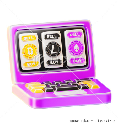 crypto market 3d render icon crypto market 3d render icon 139851712