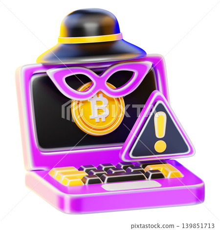 bitcoin fraud 3d render icon bitcoin fraud 3d render icon 139851713