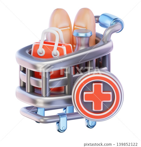 add cart 3d render icon add cart 3d render icon 139852122