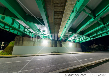 Under the bridge glowing green Under the bridge glowing green 139852386