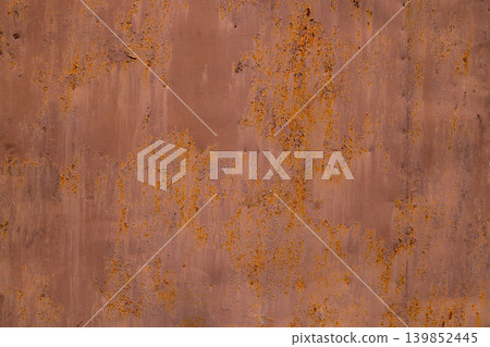 Close-Up of Peeling Rusty Metal Surface Texture 139852445