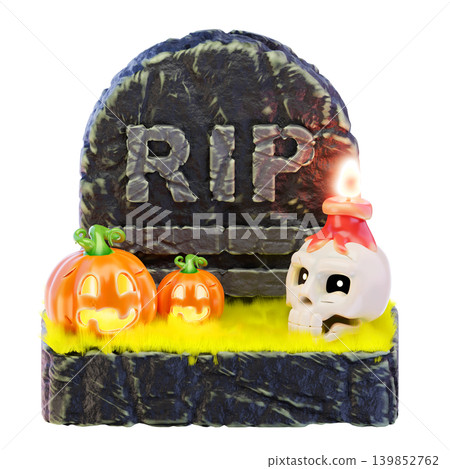 Grave 3d render icon 139852762