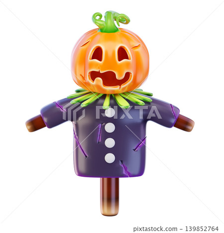 pumpkin scarecrow 3d render icon pumpkin scarecrow 3d render icon 139852764
