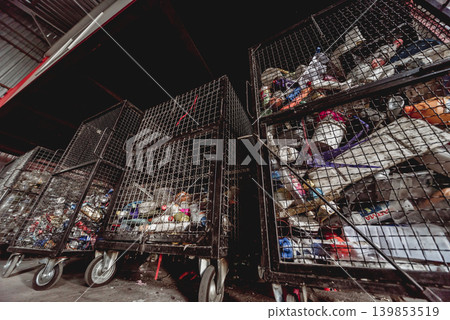At modern recycling plant. Separate garbage collection. At modern recycling plant. Separate garbage collection. 139853519