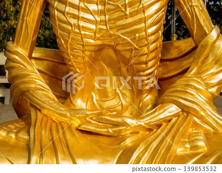 Symbols of Buddhism. Hands of buddist statues. South-Eastern Asia. 139853532