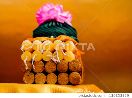Symbols of Buddhism. South-Eastern Asia. Details of buddhist temple in Thailand. Symbols of Buddhism. South-Eastern Asia. Details of buddhist temple in Thailand. 139853539