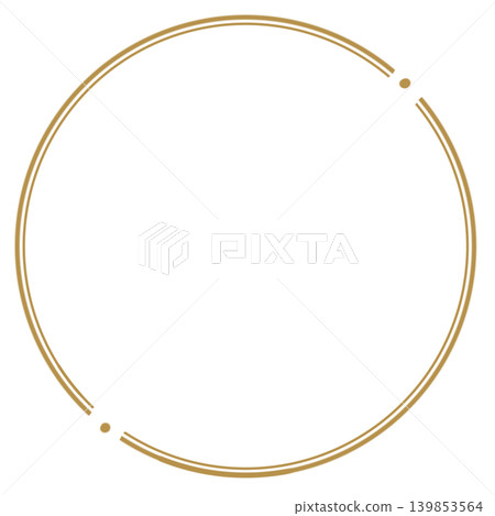 Simple and modern brown double-circle frame (decorative frame / circle / accent) Simple and modern brown double-circle frame (decorative frame / circle / accent) 139853564