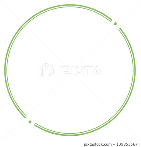 A simple and modern green double-circle frame (decorative frame / circle / accent). 139853567
