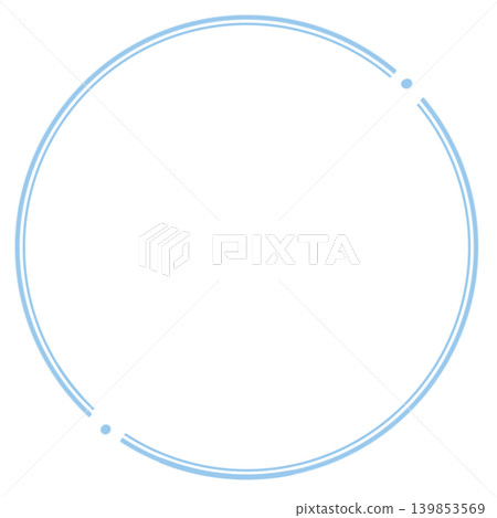 A simple and modern blue double-circle frame (decorative frame / circle / accent). A simple and modern blue double-circle frame (decorative frame / circle / accent). 139853569