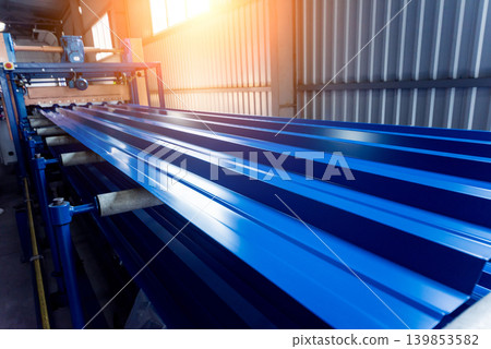 Metal sheet forming machine at the modern metalwork factory. Metal sheet forming machine at the modern metalwork factory. 139853582