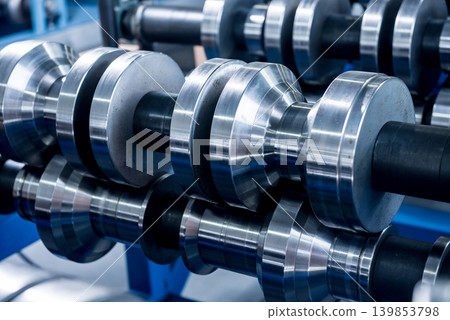 Metal sheet forming machine at the modern metalwork factory. 139853798