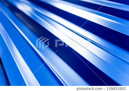 Blue metallic roof tiles background with drops of water. 139853802