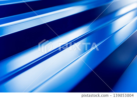 Blue metallic roof tiles background with drops of water. 139853804