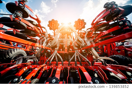 Modern agricultural machinery and equipment. Industrial details. Modern agricultural machinery and equipment. Industrial details. 139853852