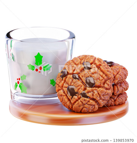 cookies and milk 3d render icon cookies and milk 3d render icon 139853970
