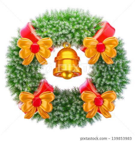 Christmas wreath 3d render icon Christmas wreath 3d render icon 139853983
