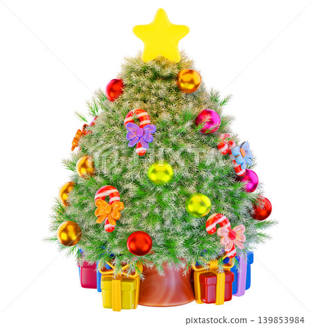Christmas tree 3d render icon Christmas tree 3d render icon 139853984