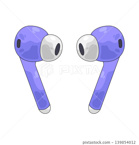 Illustration of earbuds Illustration of earbuds 139854012