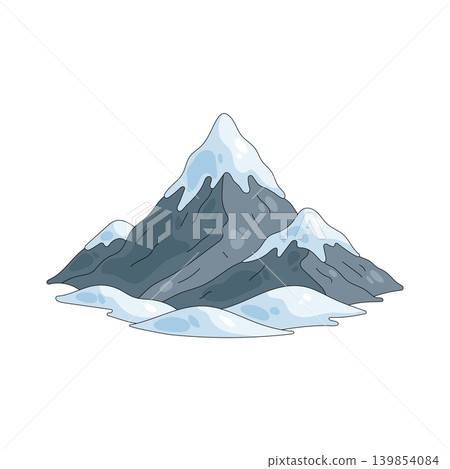 Illustration of snowy mountain Illustration of snowy mountain 139854084