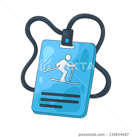 Illustration of ski pass Illustration of ski pass 139854087
