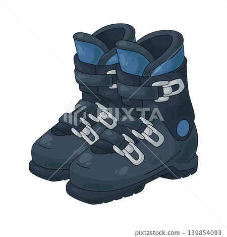 Illustration of ski boots Illustration of ski boots 139854093