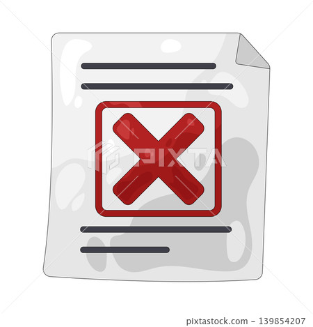 Illustration of document with cross stamp Illustration of document with cross stamp 139854207