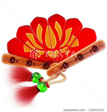 Chinese fan 3d render icon Chinese fan 3d render icon 139854253
