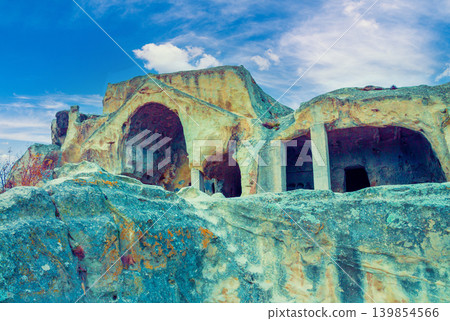 Antique cave city Uplistsikhe, Georgia, Europe. Antique cave city Uplistsikhe, Georgia, Europe. 139854566