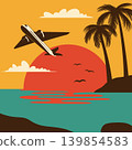 vintage vibrant summer travel vacation poster 139854583