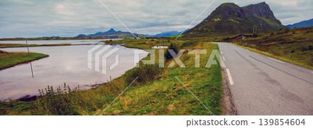 Road along fjorde. Nature of Norway Road along fjorde. Nature of Norway 139854604