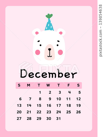 Calendar page for December 2026 139854638