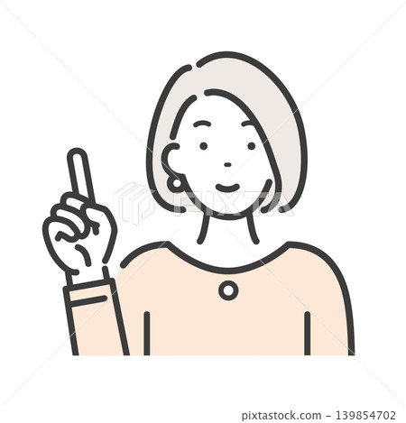 A young woman making a pointing gesture. A young woman making a pointing gesture. 139854702
