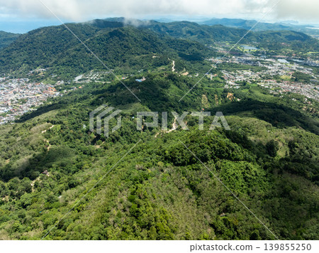 Aerial view green forest nature background Aerial view green forest nature background 139855250